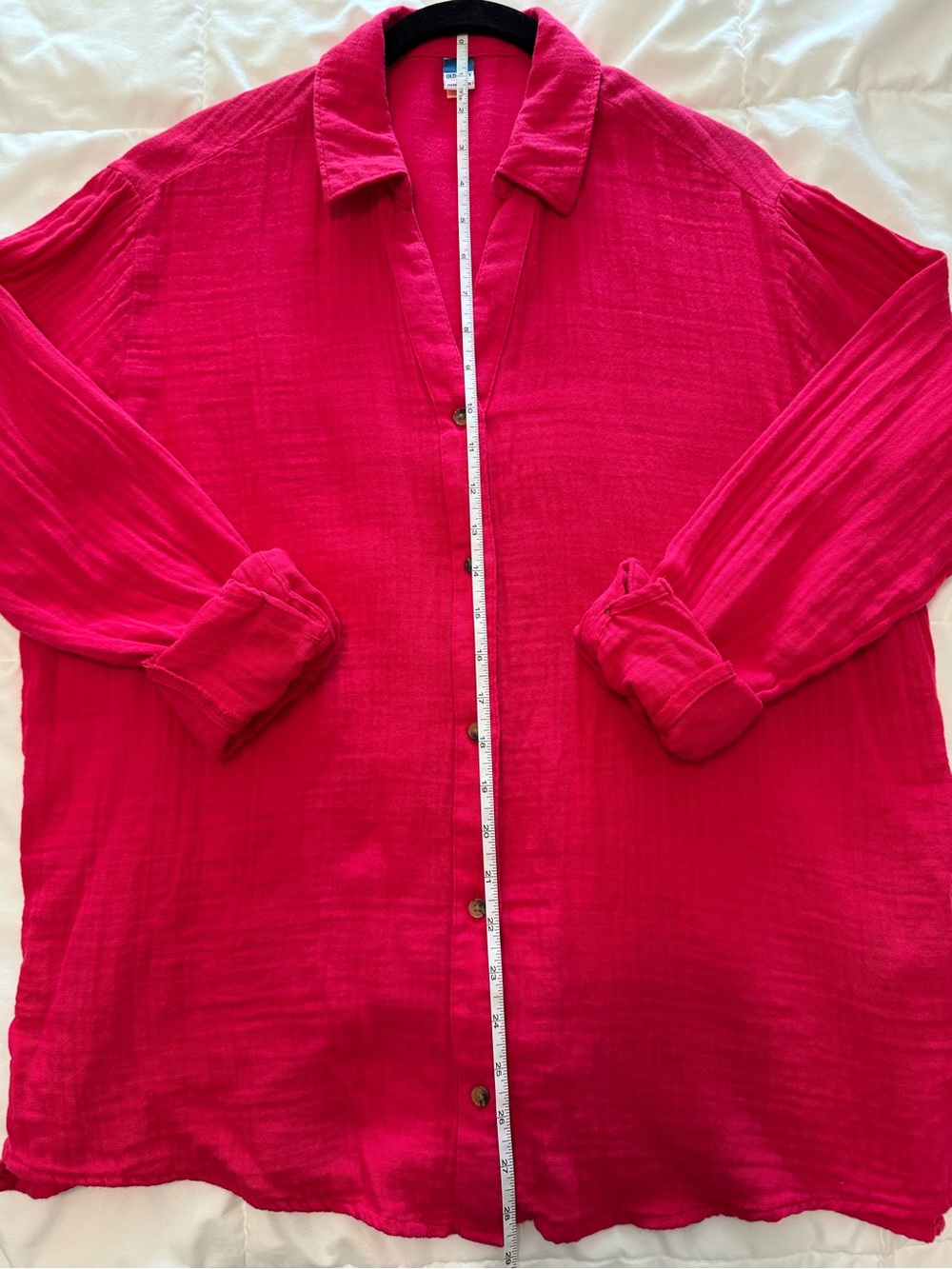 Old Navy Women's Button-Down Shirt - Bright Pink - Picture 8 of 10